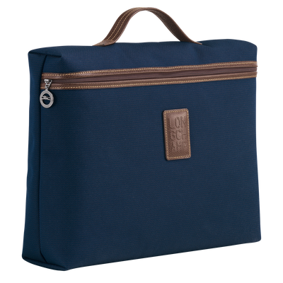 Boxford S Briefcase Blue - Recycled canvas | Longchamp GB