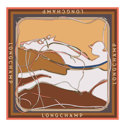 A Toute Allure Silk scarf 90 , Cognac - Silk