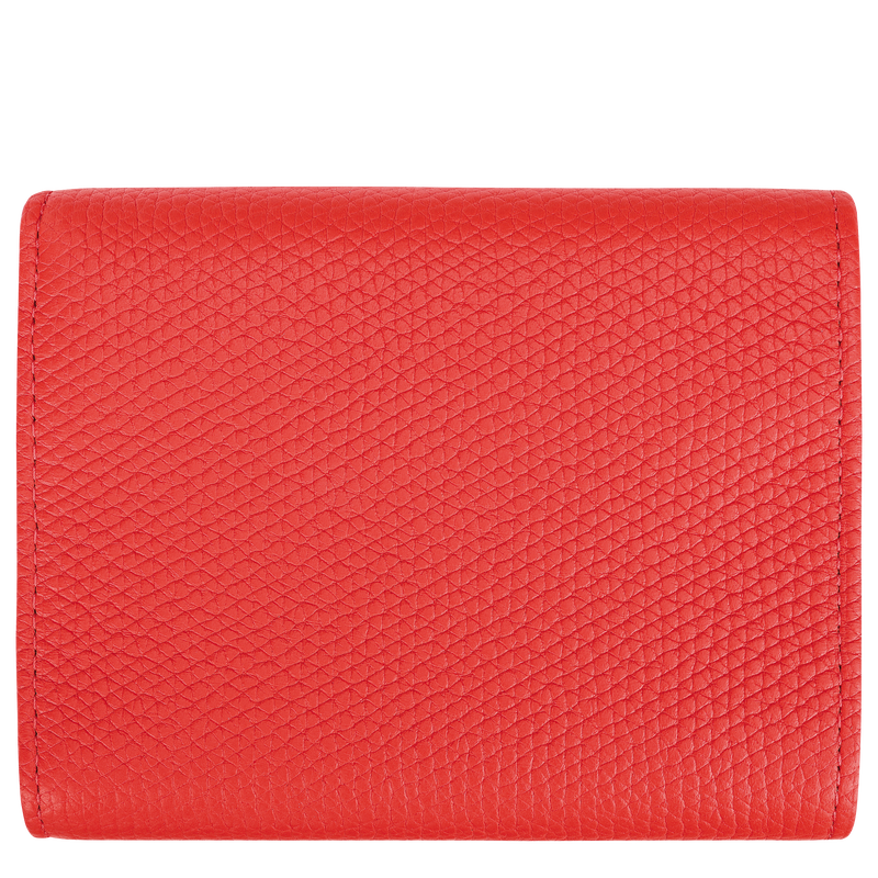 Le Roseau Compact wallet , Vermilion - Leather  - View 2 of  3