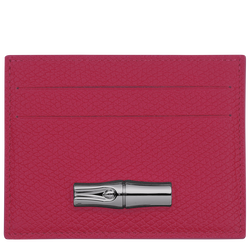 Le Roseau Card holder , Beetroot - Leather