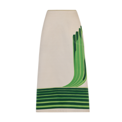 Skirt , Heritage Green - Printed gabardine