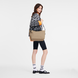 Le Pliage Energy L Handbag , Clay - Recycled canvas