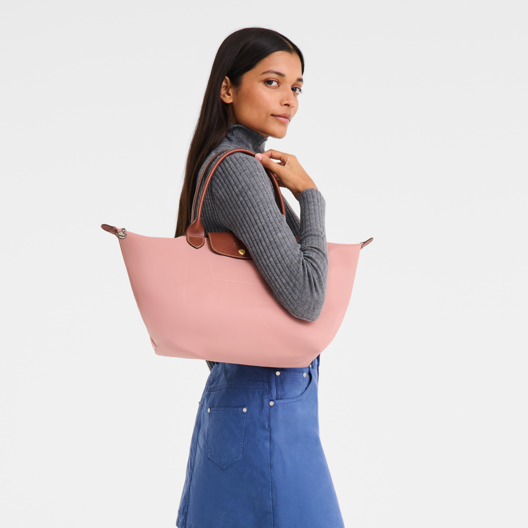 Le Pliage Original Bolso con asa superior L, T&eacute; rosa
