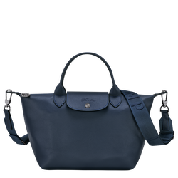 Le Pliage Xtra Tas met handgreep aan de bovenkant S , Navy - Leder