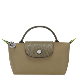 Le Pliage Green Pouch with handle , Artichoke - Recycled canvas