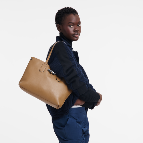 Longchamp roseau leather tote discount