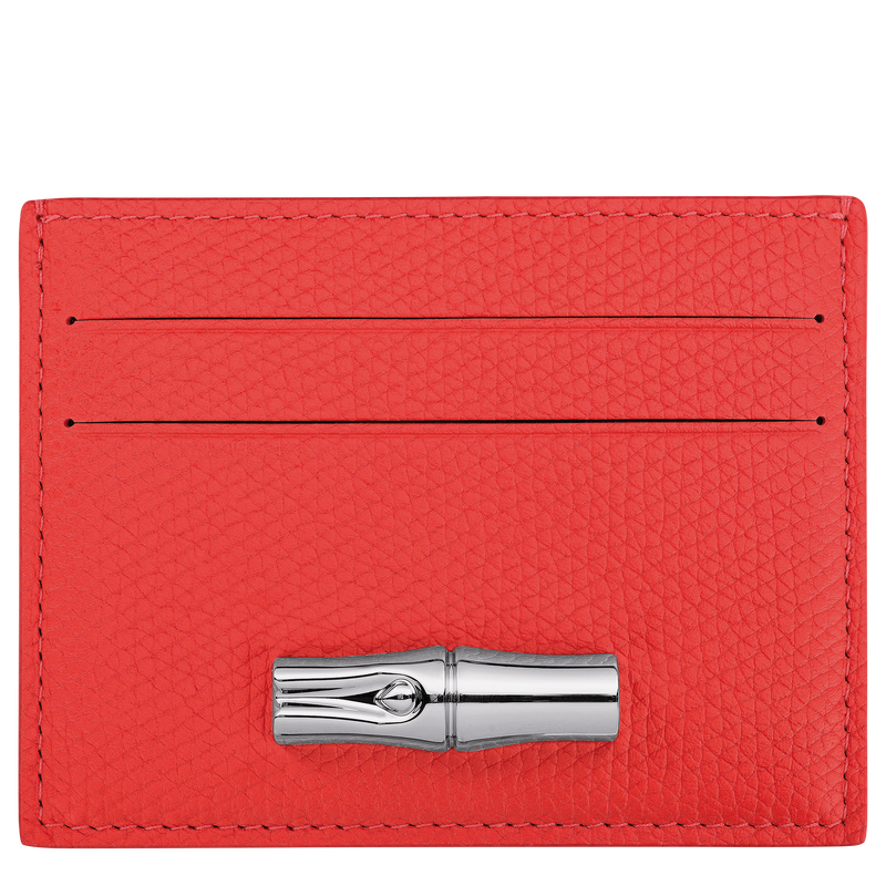 Le Roseau Card holder , Vermilion - Leather  - View 1 of  2