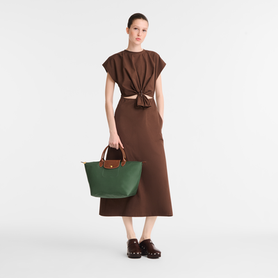 Le Pliage Original 手提包 M , 英式綠色 - 再生帆布