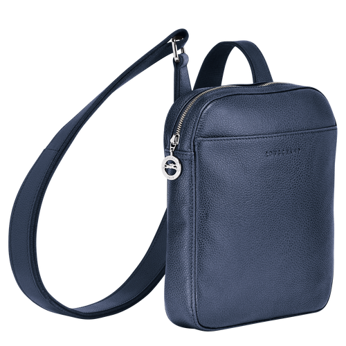 Le Foulonné XS Crossbody bag , Navy - Leather - View 3 of  4
