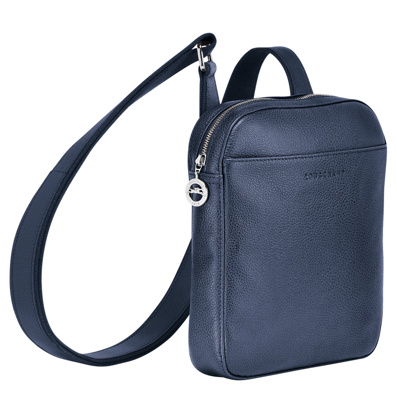 Le Foulonné XS Crossbody bag , Navy - Leather  - View 3 of  4