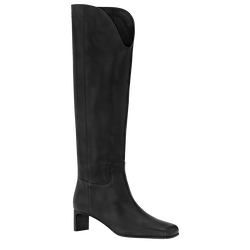 La Cavalière Heel boots , Black - Leather
