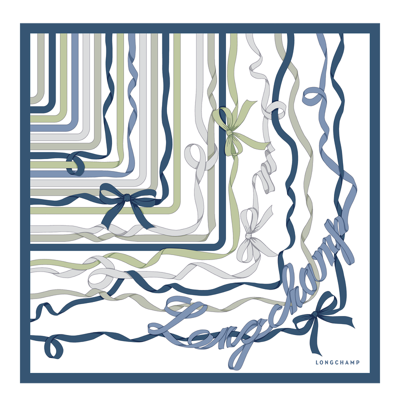 Rubans Longchamp 실크 스카프 50 , 슬레이트 - 실크  - 1 이미지 보기 2