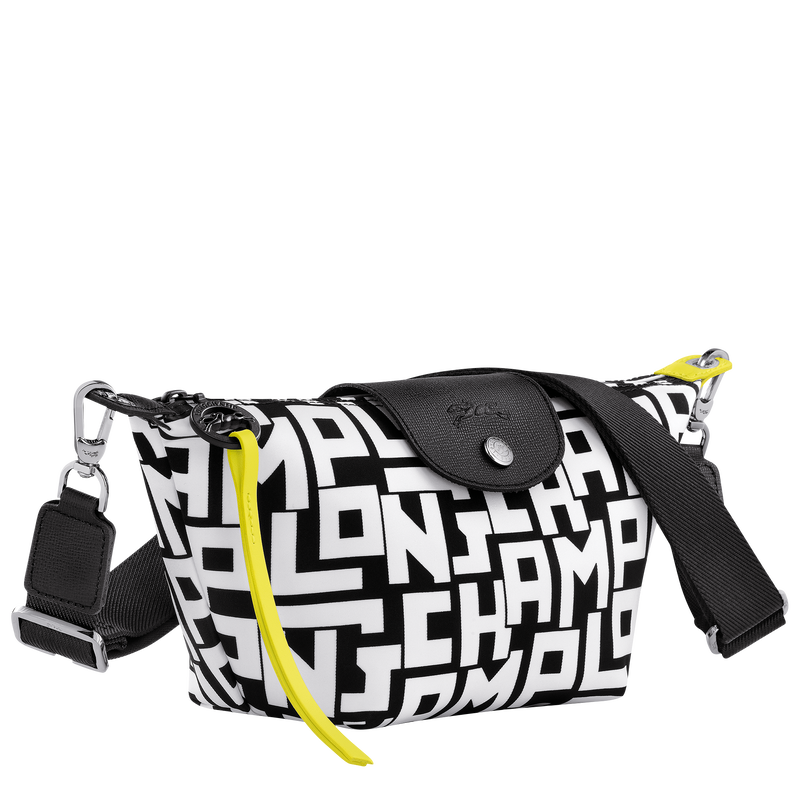 Le Pliage LGP XS Crossbody bag , Black/White - Canvas  - View 3 of 4