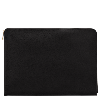 Le Foulonn&eacute; Laptop case , Black - Leather