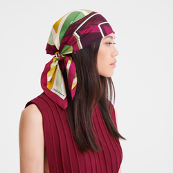 Equestrian Tower Silk scarf 70 , Beetroot - Silk