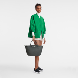 Le Pliage Green Bolso con asa superior M , Lona reciclada - Grafito