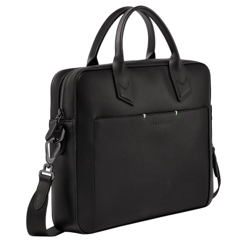 Longchamp sur Seine Briefcase , Black - Leather - View 3 of  5