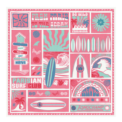 Parisian Surf Club Silk scarf 90 , Shrimp - Silk