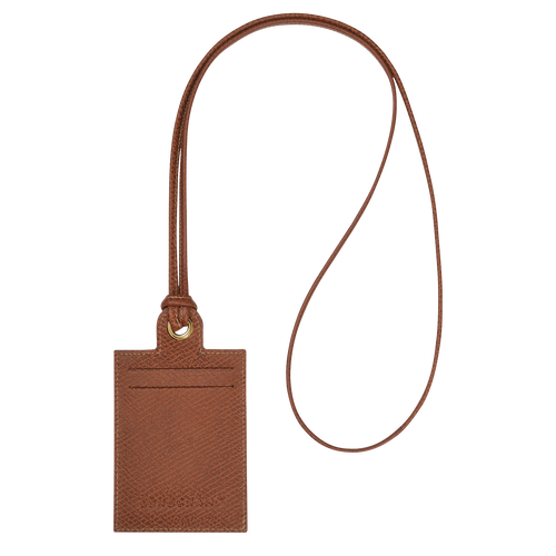 Le Pliage Original Card holder with necklace, Brown
