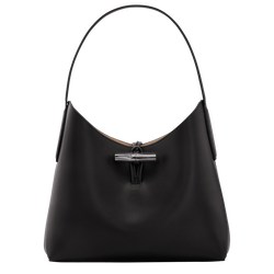 Roseau M Hobo bag , Black - Leather