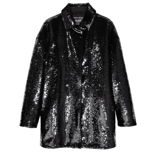 Manteau cheap noir pailleté