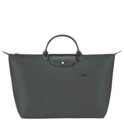 Le Pliage Green L Travel bag , Graphite - Recycled canvas
