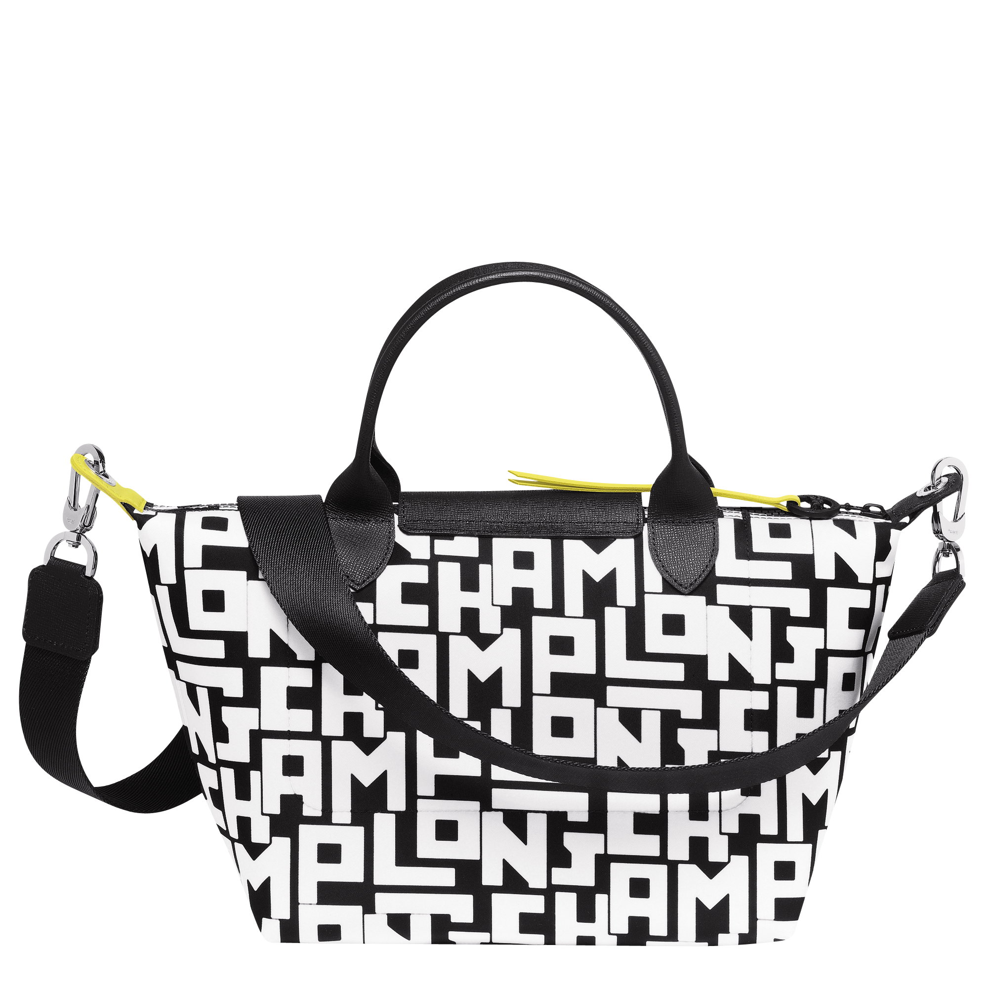 black and white longchamp bag