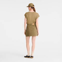 Skirt , Olive - Overdyed cotton