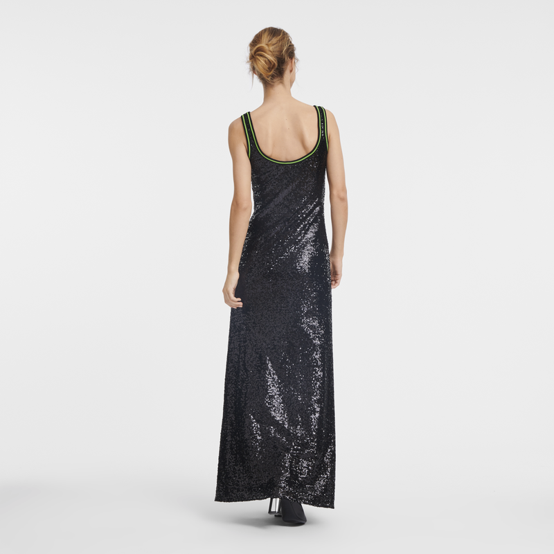 Lange jurk , Zwart - Glitter  - Weergave 4 van  5