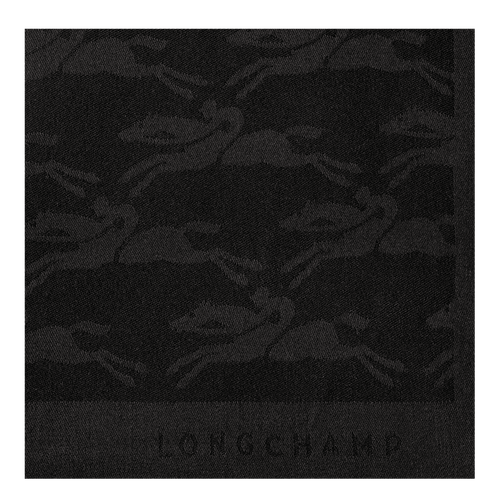 Chevaux jacquard Stole , Black - Wool - View 3 of  3