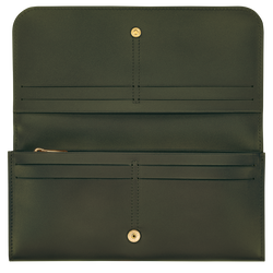 Lange Geldbörse mit Überschlag Box-Trot , Leder - Khaki