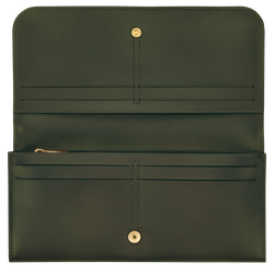 Lange Geldbörse mit Überschlag Box-Trot , Leder - Khaki