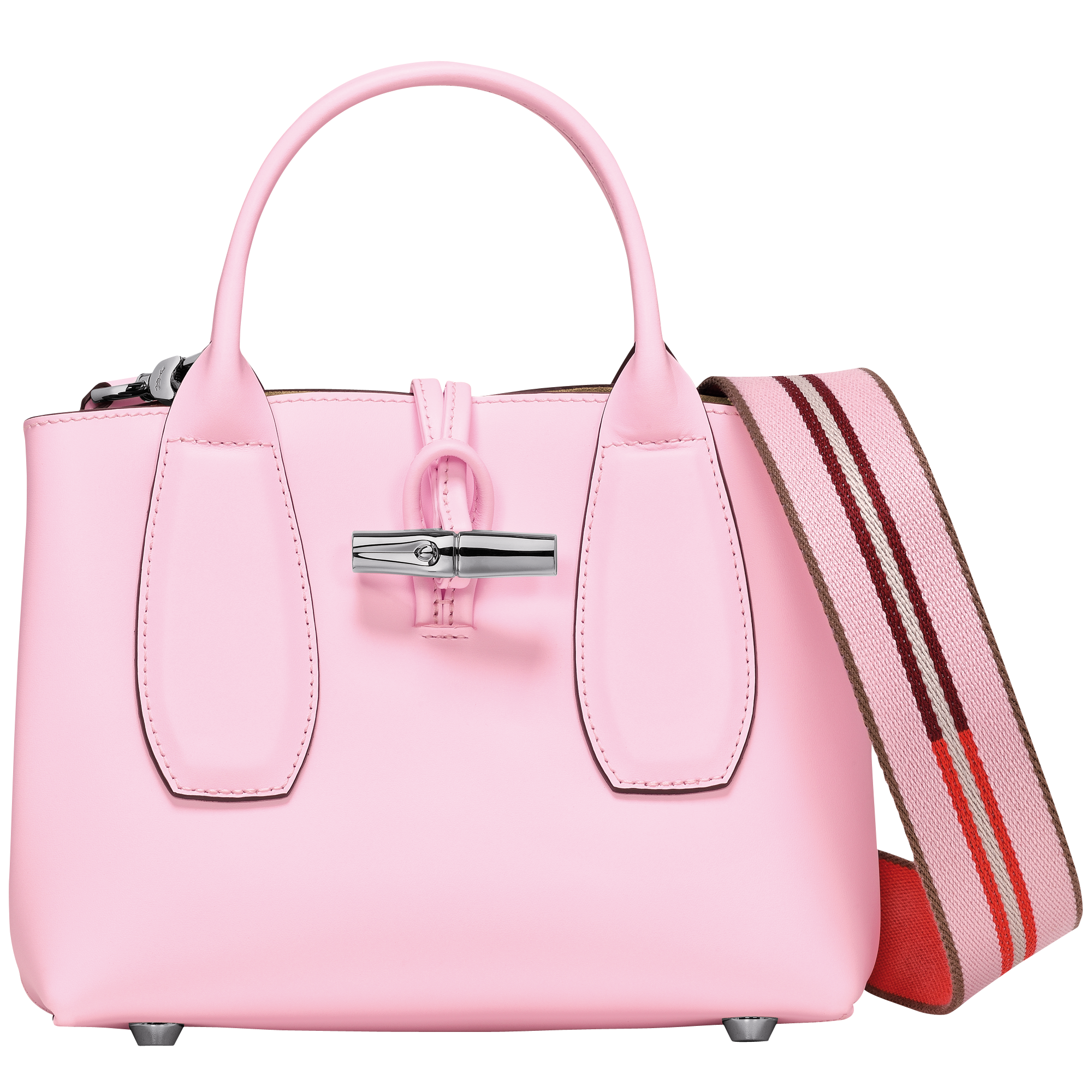 Longchamp Roseau Leather Tote in Pink