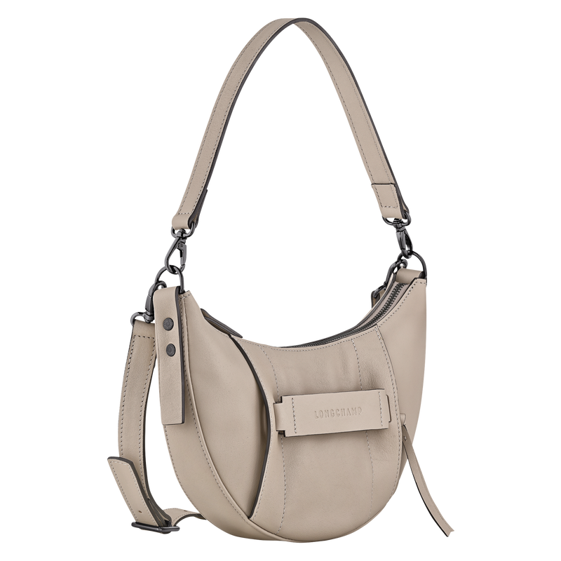 Sac bandouli&egrave;re S Longchamp 3D , Cuir - Argile  - Vue 3 de 4