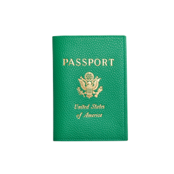 Étui passeport Le Foulonné , Cuir - Gazon