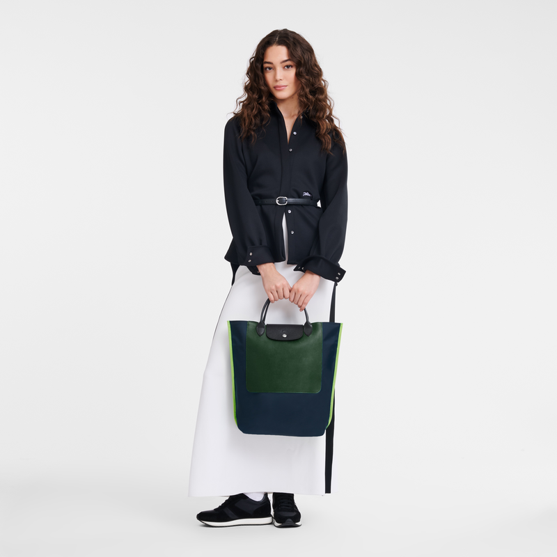 Cabas Longchamp M Tote bag Navy - Canvas | Longchamp US