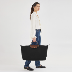 Reisetasche M Le Pliage Original , Recyceltes Canvas - Schwarz