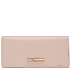 Le Roseau Long continental wallet , Petal Pink - Leather