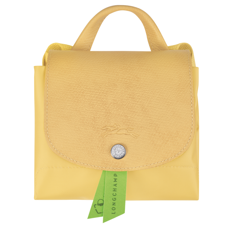 Rucksack M Le Pliage Green , Recyceltes Canvas - Weizengelb  - Ansicht 4 von 5