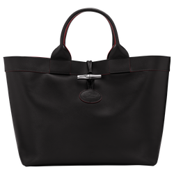 Le Roseau L Tote bag , Black - Leather