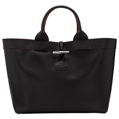 Sac cabas L Le Roseau , Cuir - Noir