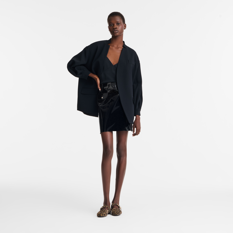 Veste , Cr&ecirc;pe - Noir  - Vue 2 de 4