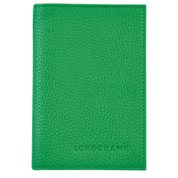 Le Foulonné Passport cover , Lawn - Leather