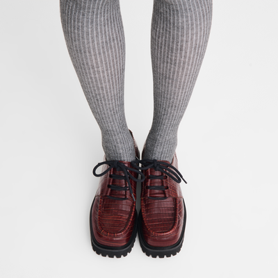 La Voyageuse 德比鞋 , 紅石榴色 - 皮革