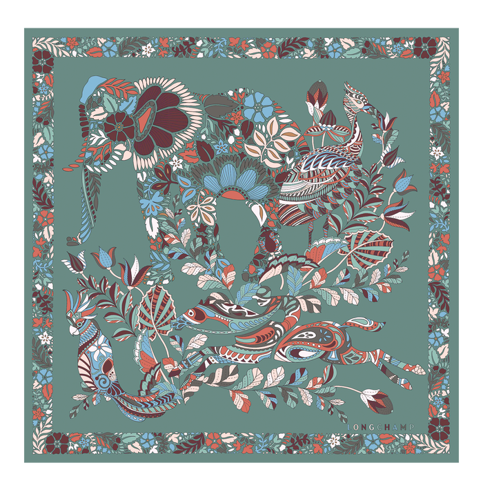 Fall-Winter 2022 Collection Silk scarf 50, Cypress