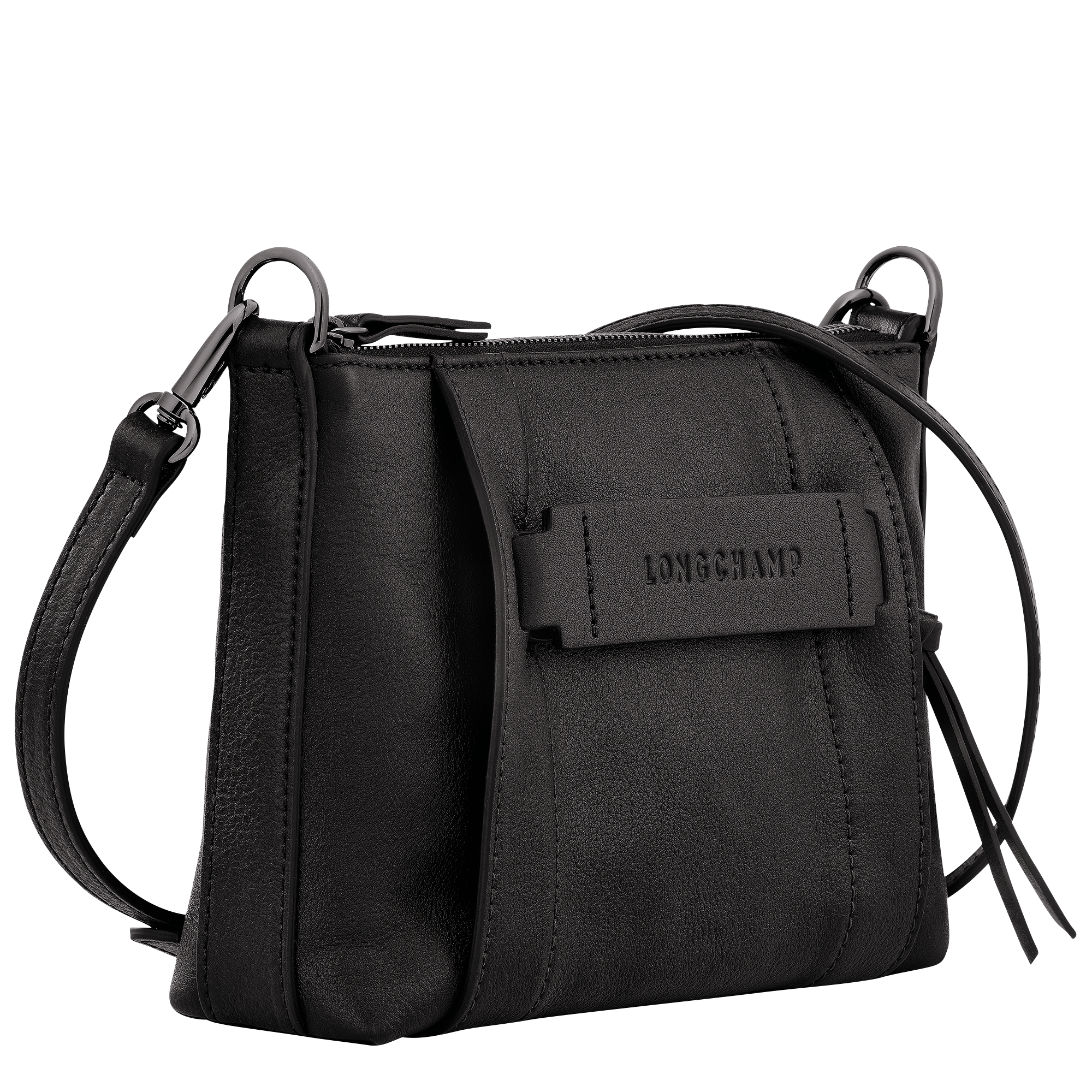 Longchamp 3D 斜背袋 S, 黑色