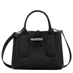 Roseau S Handbag , Black - Leather