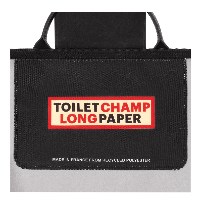 Longchamp x ToiletPaper 旅行袋 S , 黑色 - 帆布  - 查看 5 5