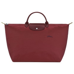 Le Pliage Green L Travel bag , Pomegranate - Recycled canvas