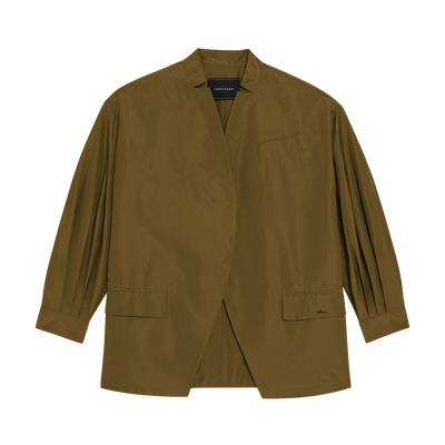 Kimono jacket , Olive - Techno taffeta